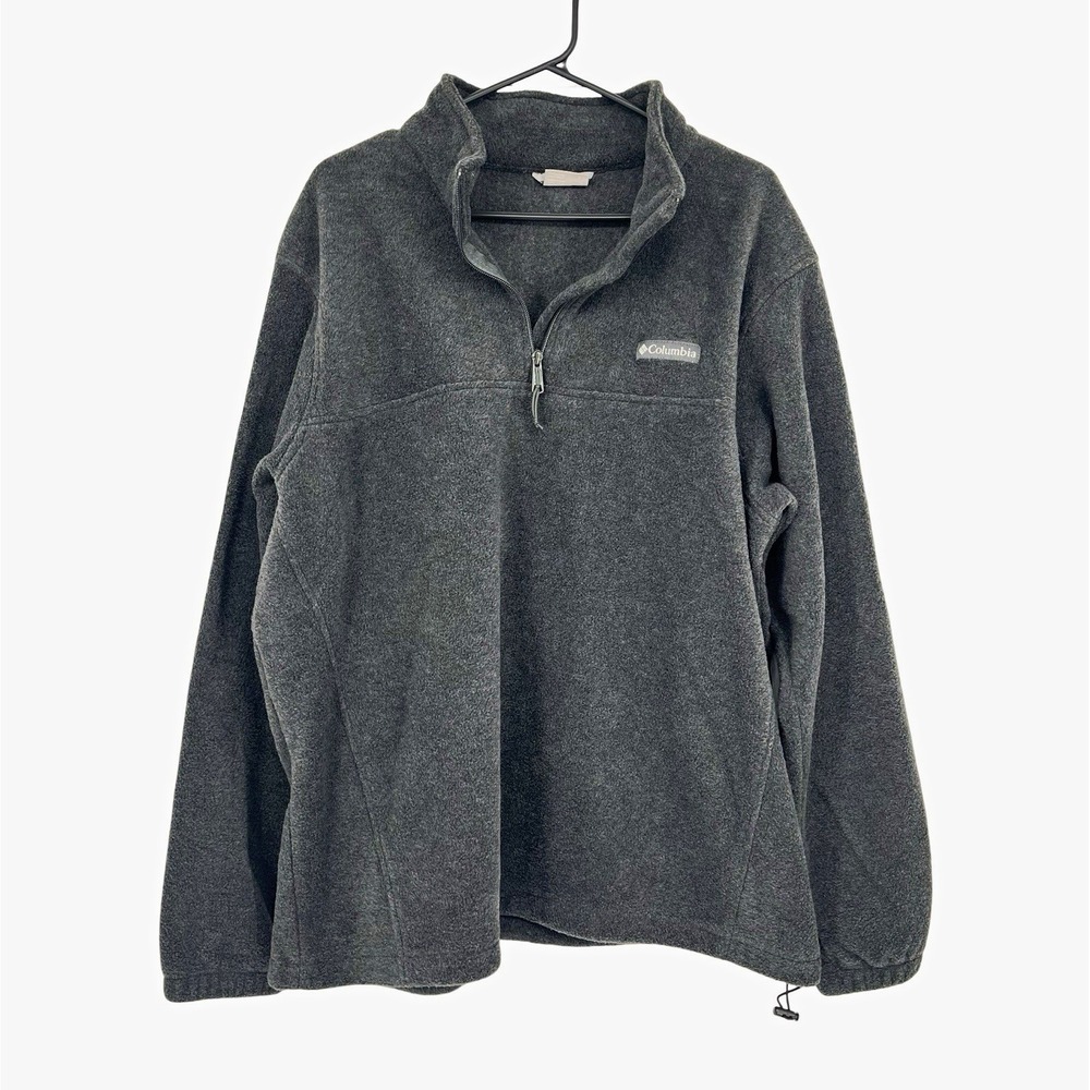 Columbia Men's XXL Gray Fleece Pullover 1/4 Zip Outdoor Hiking Gorpcore Jacket